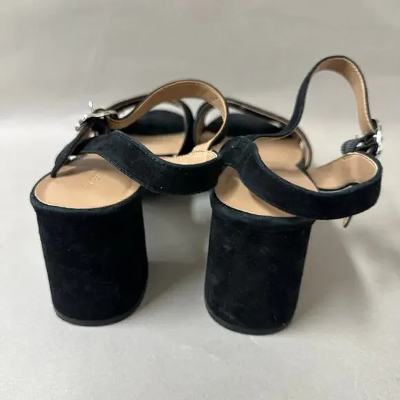 Aerosoles Cosmos Crisscross Platform Sandal in Black Suede Size 9 Block Heel - Picture 8 of 15